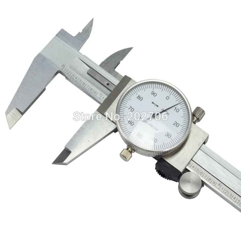 Factory-outlet 0-6" Inch Dial vernier caliper 6 inch.001" Shock Proof Dial Caliper gauge micrometer - Цвет: 0.01inch