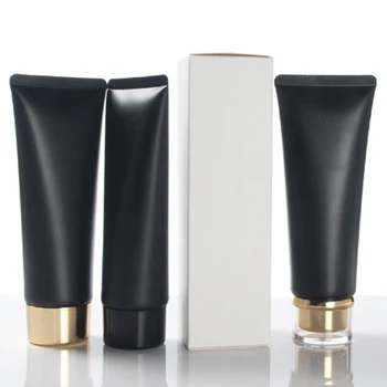 

Empty Portable Travel Tubes Squeeze Cosmetic Containers Cream Lotion Plastic Bottles 100ml Black Cosmetic Refillable Bottles