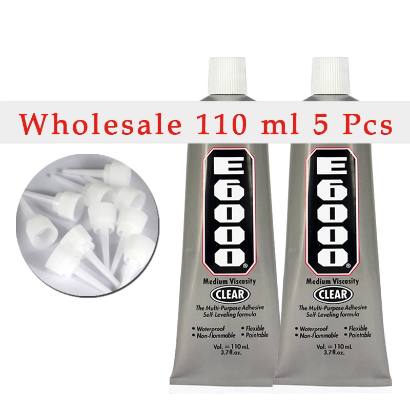 Wholesale 5tubes 100 E6000 Glue 110 ML Used For Fabric Rhinestone Jewelry Crystal Craft