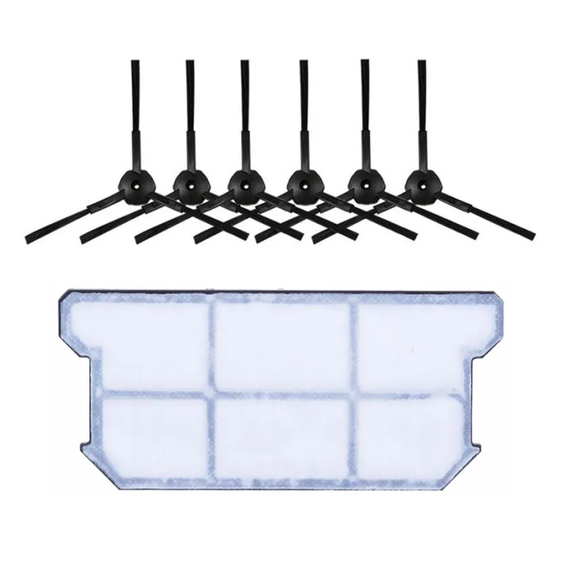 

1x Dust HEPA Filter +6x Side Brush kit for Ecovacs Deebot Deepoo CR130 plus CR131 Ilife V7 Robot Cleaner