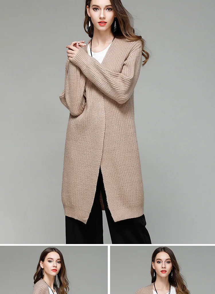 Women's knitted Cardigan 2018 Korean Female Long Sleeve Cardigan Plus Size Sweater Knitted Cardigans Women Tops mujer (14)