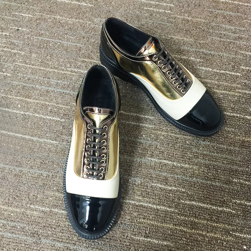 

Handmade genuine leather oxford shoes woman Luxury Designer flats vintage retro lace up loafers casual sneakers shoes for women