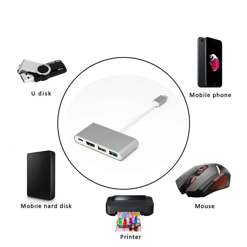 

Type C To HDMI USB Charging Adapter Converter 4K Hub for MacBook Pro Pixel Huawei Mate10 QJY99