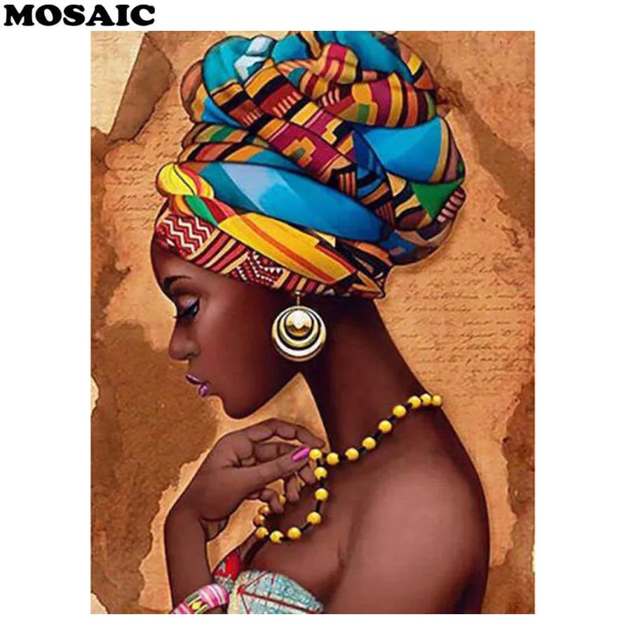 5D полная квадратная/круглая Алмазная картина "Фантазия африканские женщины" Мозаика Алмазная вышивка Стразы портрет алмазные картины