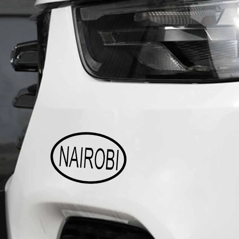 YJZT 13 см * 8 NAIROBI CITY CODE овальная Автомобильная Наклейка Виниловая наклейка черный
