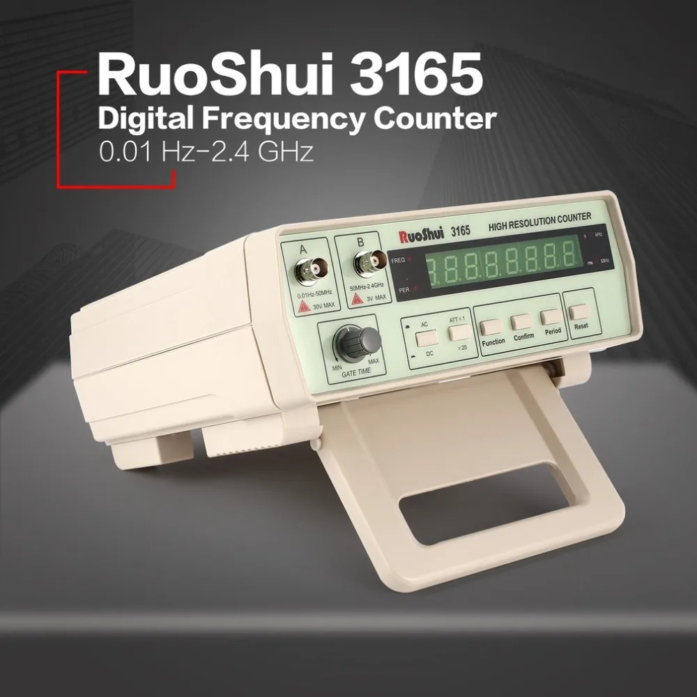 

RuoShui 3165 Digital High Precision Radio Frequency Counter Testing Meter 0.01Hz - 2.4GHz Frequency Monitor Counter Tester