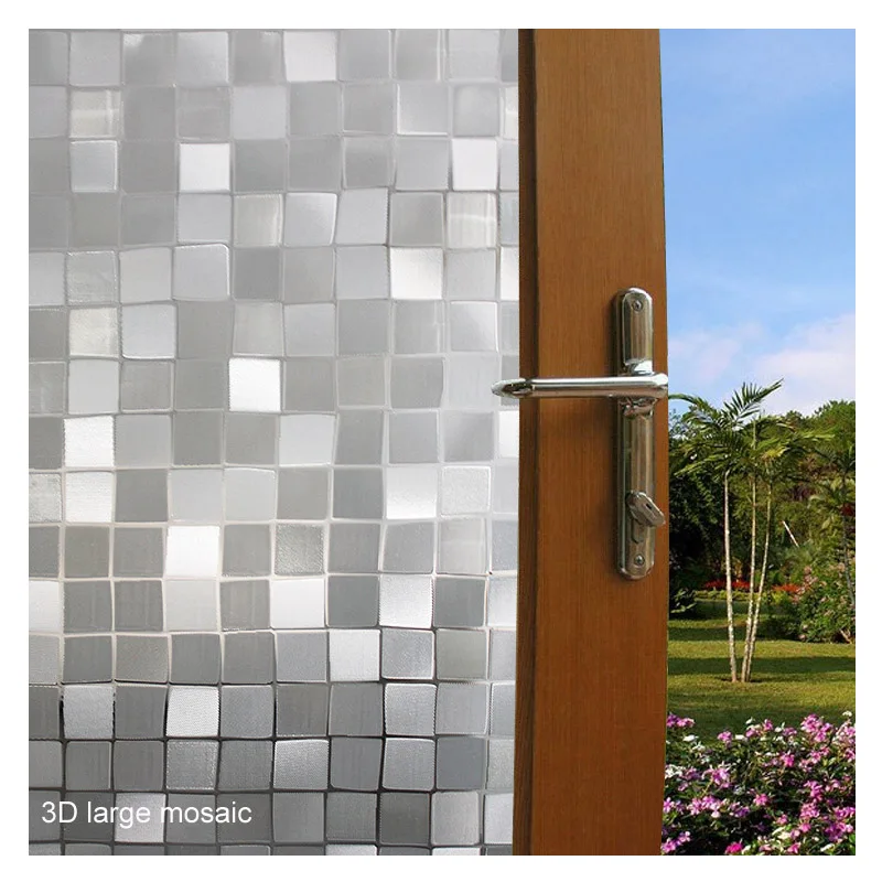 Стеклянные наклейки матовые непрозрачные для ванной комнаты домашний декор Самостоятельная спальня гостиная ширина 45 см защита окна защита конфиденциальности Длинная 1 м - Цвет: 3D large mosaic