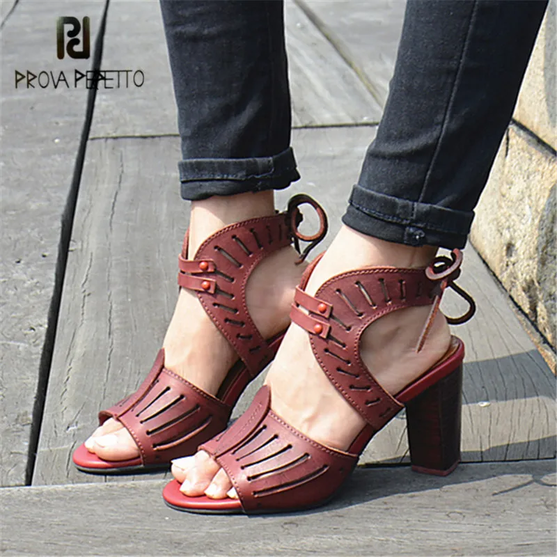 Prova Perfetto Summer Peep Toe Sandals Women Chunky High Heel Sandal Hollow Out Gladiator Prom Wedding Dress Shoes Woman Prova Perfetto Summer Peep Toe Sandals Women Chunky High Heel Sandal Hollow Out Gladiator Prom Wedding Dress Shoes Woman