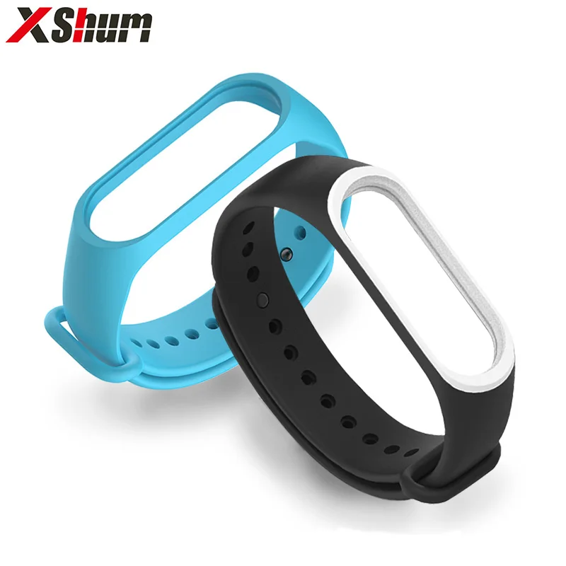 XShum mi band 4 браслет ремешок для силиконовой Xiaomi Band 3 4/3 на руку замена Смарт