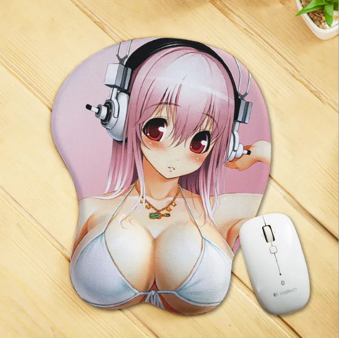 

Anime 3D Mouse Pad Wrist Rest Soft Silica Gel Breast Sexy Hip Mice Mat PC Japan Indoorsman Best Friend Gift Goddess Cheap
