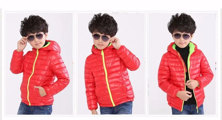 Menino e Menina Cabolsa com Capuz Menino para Baixo Crianças Outerwear Inverno Quente Algodão-acolchoado Roupas Jaqueta Criança 5-11 Anos 35 Jaquetas e casacos