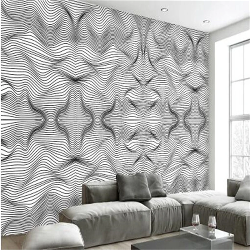 Black White 3d Wallpapers For Bedroom Living Room Background Walls Painting Modern Abstract Art Murals Light Silver Wall Papers Style Wallpaper Wallpaper For Bedroomwallpapers For Aliexpress