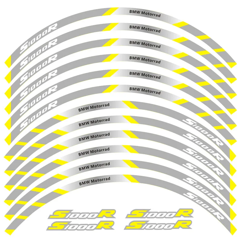 Новая высококачественная 12 шт подходит мотоциклетная наклейка для колес полоса светоотражающий обод для BMW S1000R - Цвет: 6