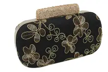 Heißer Damen Stickerei Clutch Retro Frauen Abendtasche Braut Hochzeit Fall-metallhandtaschen-partei Kette Tasche Kupplungen SMYCYX-E0019