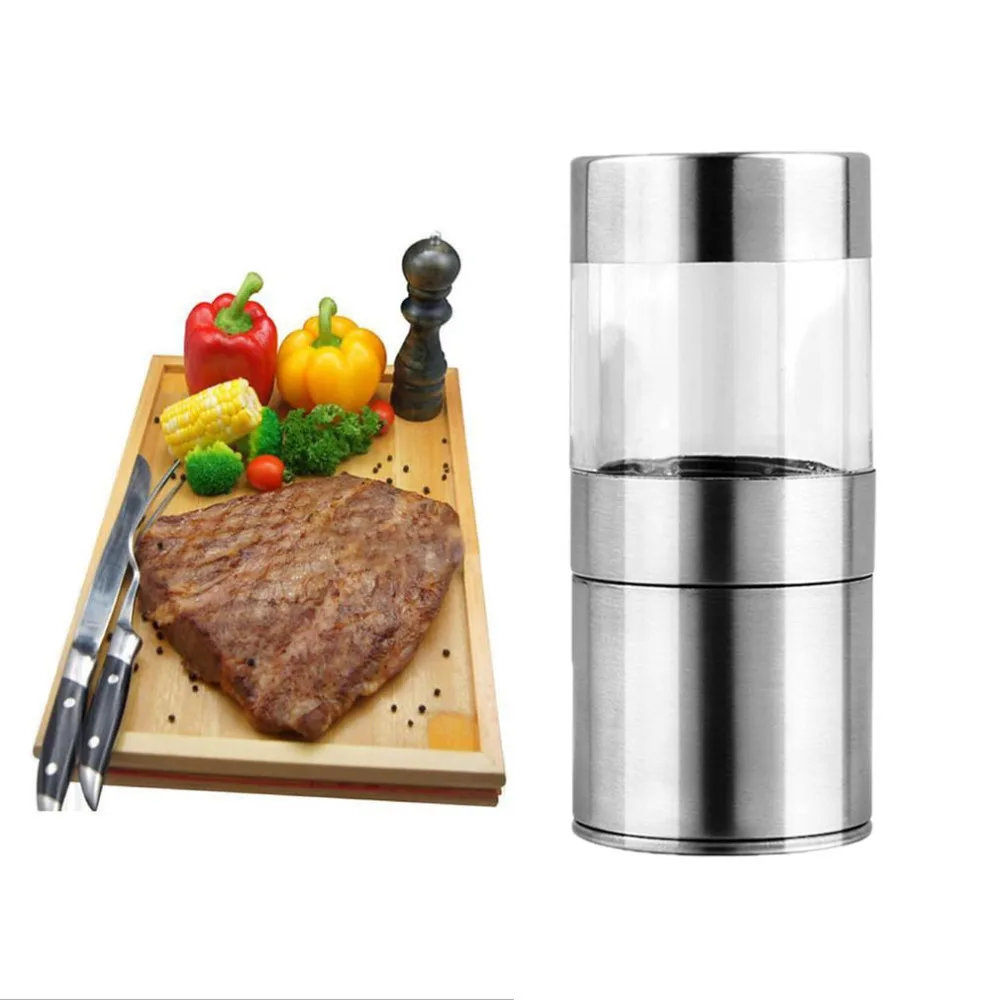 

Manual Stainless Steel Salt Pepper Mill Grinder Muller Kitchen Tool Stainless Steel Grinding Tool For Cooking Meat Restaurants