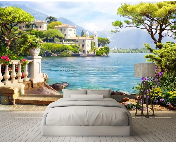 Photo Wallpaper 3D Garden Lake Scenery Murals Living Room TV Sofa Background Wall Painting Modern Home Decor Wall Paper For Wall