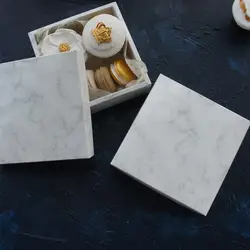 Высокое качество 14*14*5 см 10 шт. мраморный дизайн сыра Подарочная коробка для шоколада Свадебная вечеринка печенье конфеты Макаруны шкафчик