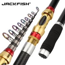 JACKFISH Spinning Telescopic Fishing Pole 1.8M – 3.6M Portable Spinning Fishing Rod 98% Carbon Sea Rod Fishing Tackle