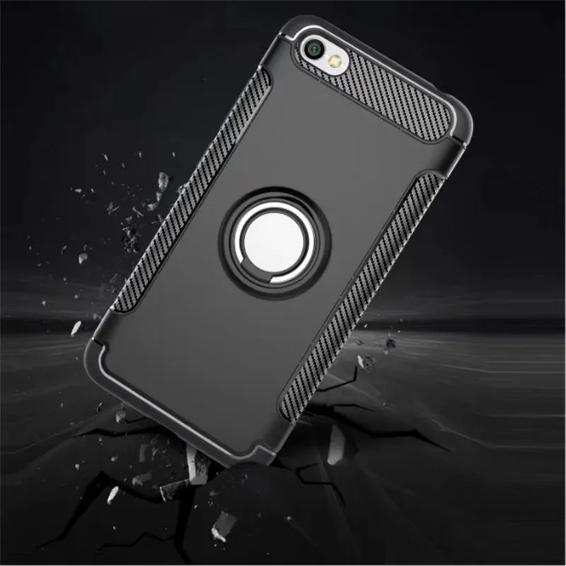 

Anti-knock Soft Silicone PC Back Cover Cases For Xiaomi Redmi Note 5A Mobile Phone Case With Ring Bracket