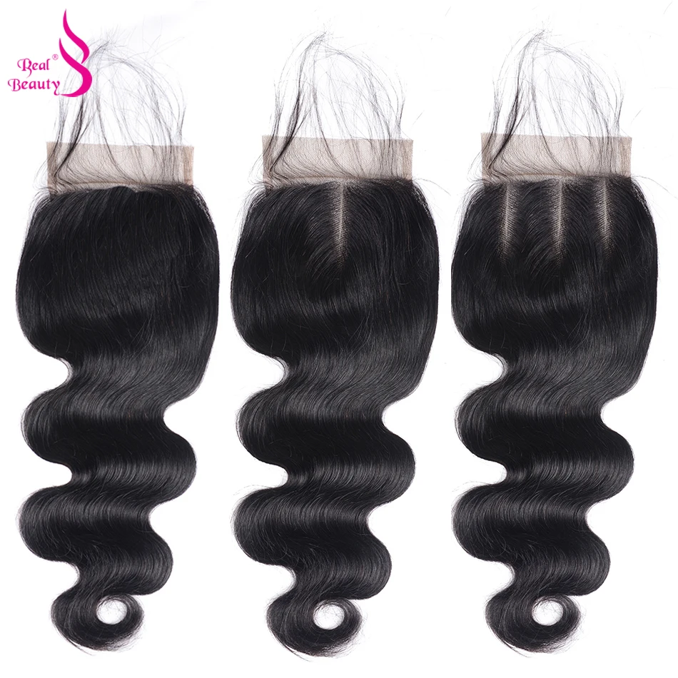 Real Beauty Human Hair Bundles With Lace Closure Peruvian Hair 3 Bundles Body Wave With Closure Non-Remy Hair Extensions (2)