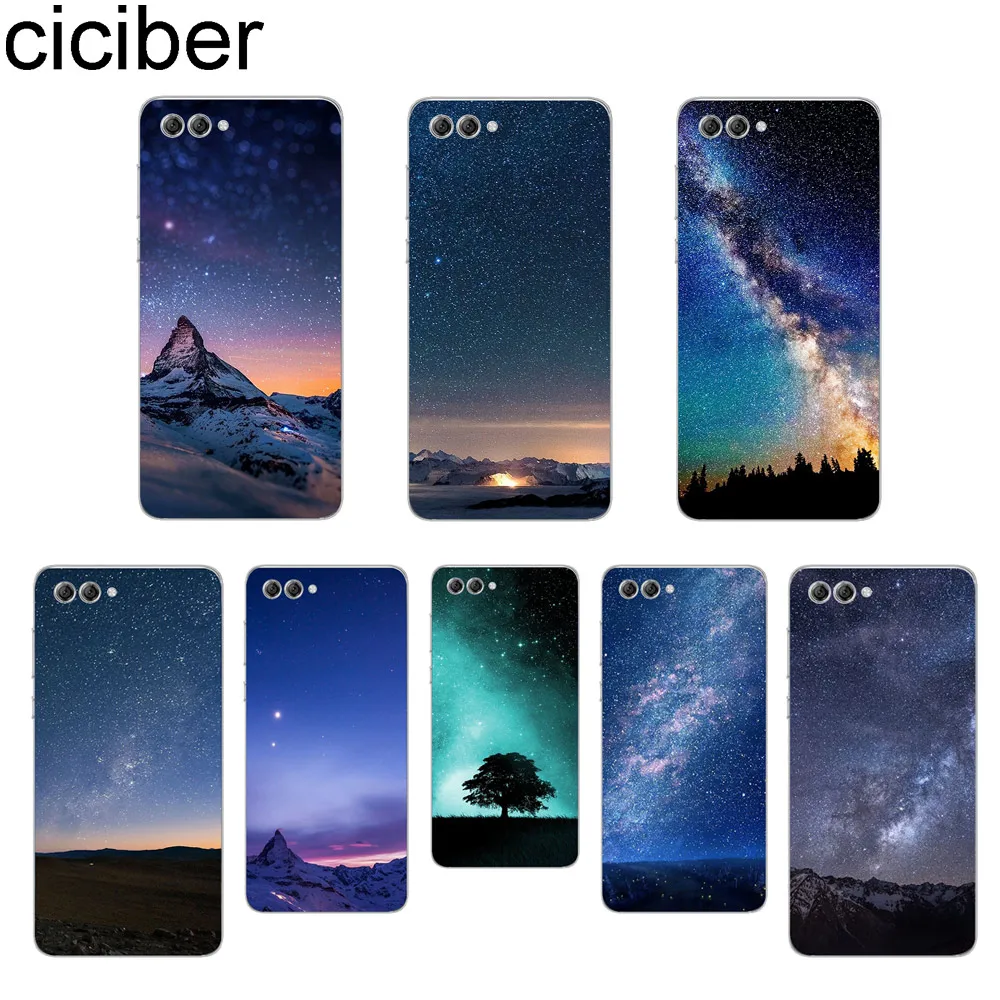 

ciciber Northern Lights Starry sky Phone Case For Honor 7A 8X 8C 6X 9 10 Lite Pro Lite Play V10 Soft TPU Clear Back Cover Coque