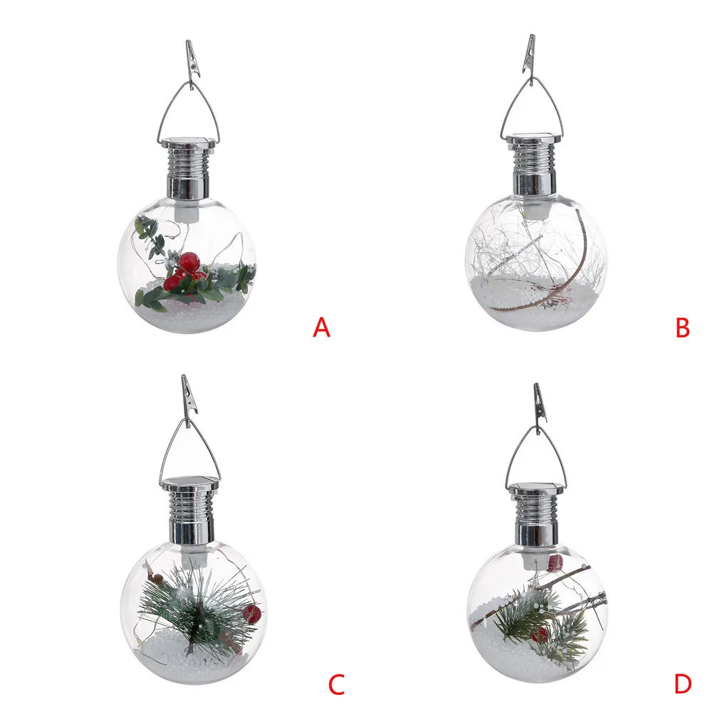 Solar Powered Christmas Copper Wire Suspension Bottle Decoration Light Outdoor Sun Copper Wire Spherical Bulb Suspension Lamp