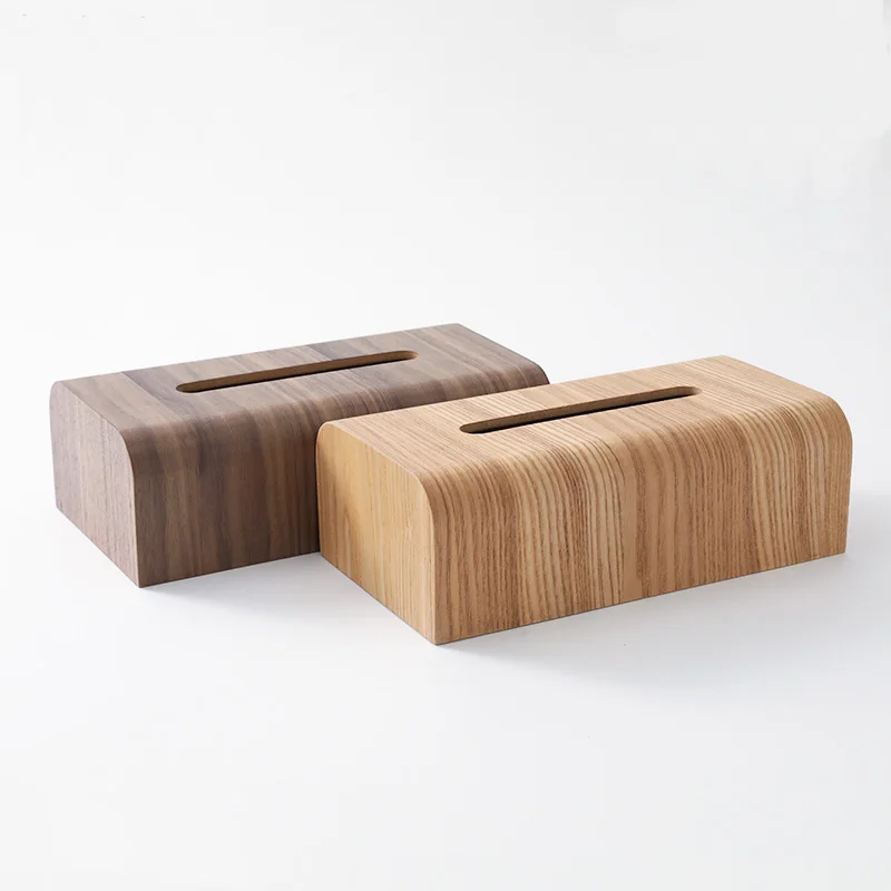

Creative pastoral style wooden tissue box Fashion literary brief home wooden tissue box