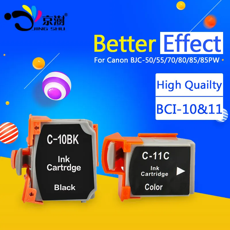 

2PK BCI-10 BCI-11 BCI10 BK BCI11 C BCI 10 11 compatible ink cartridge for canon BJC 50 55 70 80 85 85PW inkjet printer