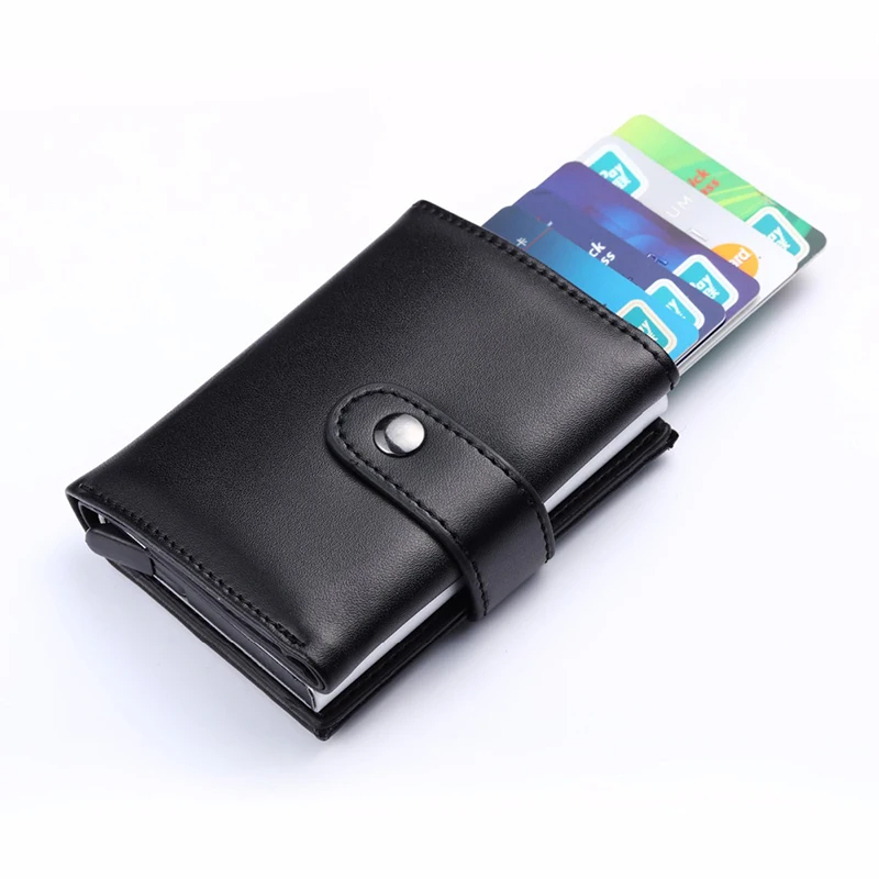 

Bisi goro cow leather business credit card holder hasp anti rfid card wallet porta tarjetas protection bank card purse Gifts