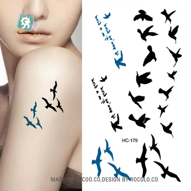 HC1179 Women Sexy Finger Wrist Flash Fake Tattoo Stickers Liberty Small Birds Fly Design Water Transfer Temporary Tattoo Sticker HC1179 Women Sexy Finger Wrist Flash Fake Tattoo Stickers Liberty Small Birds Fly Design Water Transfer Temporary Tattoo Sticker