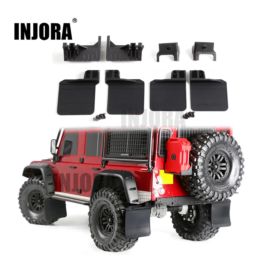 INJORA TRX4 Front & Rear Mud Flaps Rubber Fender for 1/10 RC Crawler