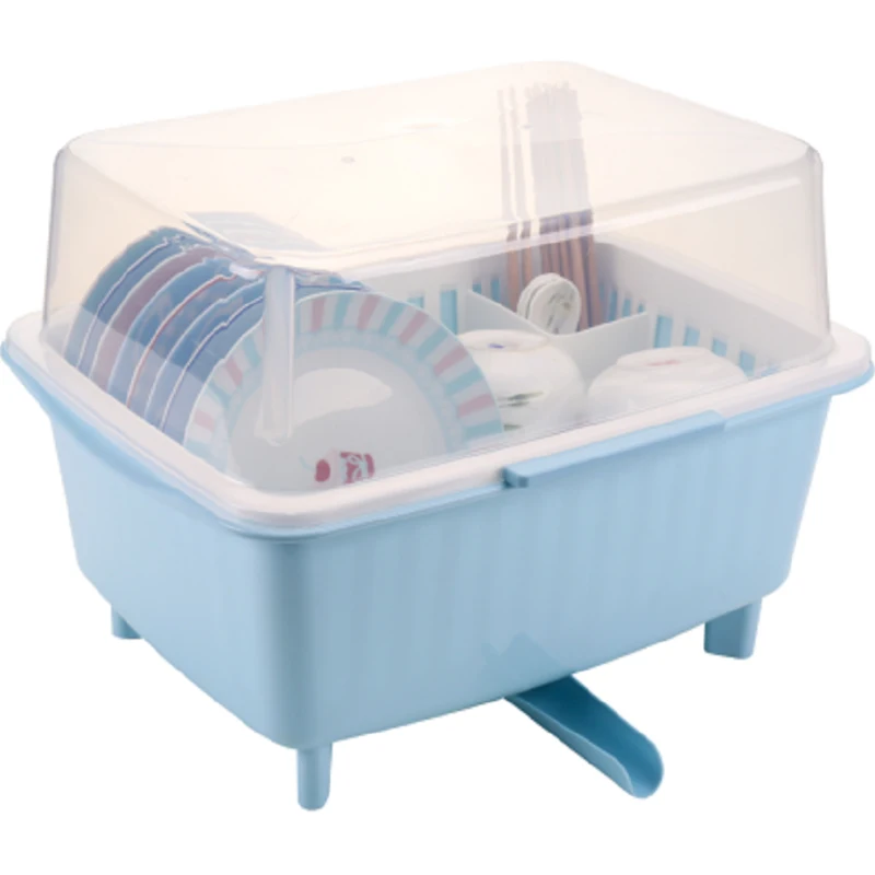 

Drain Rack Multi-function Household Cupboard Plastic With Lid Tableware Storage Box Kitchen Storage Economy Type Dish Rack