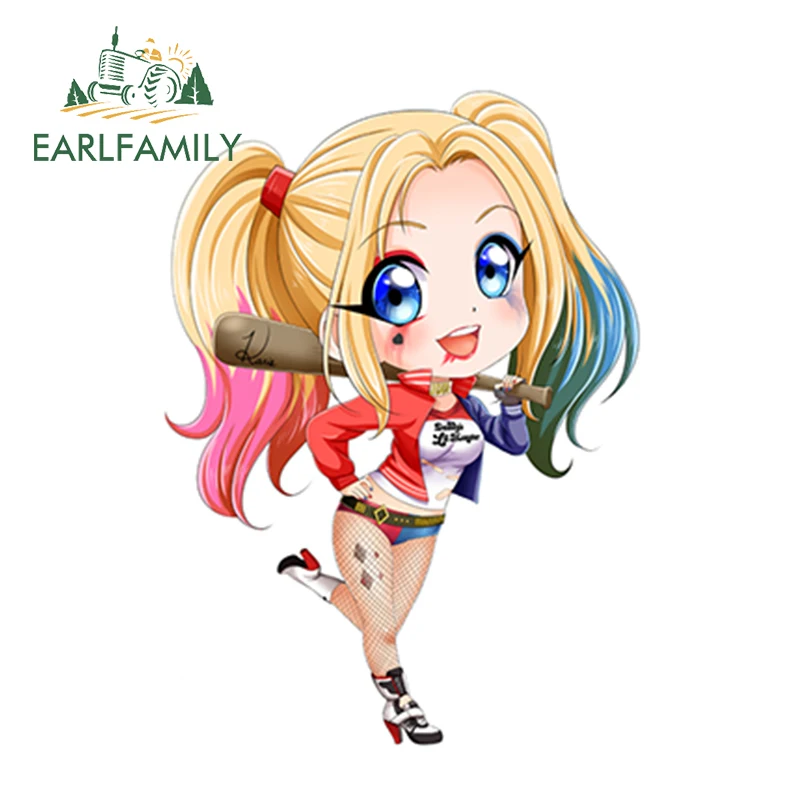 EARLFAMILY 13 см х 9 5 Harley Quinn Suicide Sqaud виниловые наклейки Аниме Манга Чиби комиксы девушка