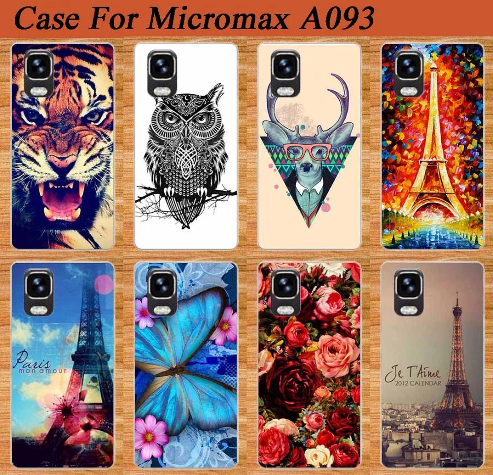 

New Brand Arrival Fashion 14 Style Case For Micromax A093 a093 Special Blue Butterfly Design Super case cover for Micromax A093