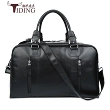 Мужские дорожные сумки из коровьей кожи, новинка года, черные модные брендовые мужские деловые Повседневные Сумки из натуральной кожи, большие дорожные сумки