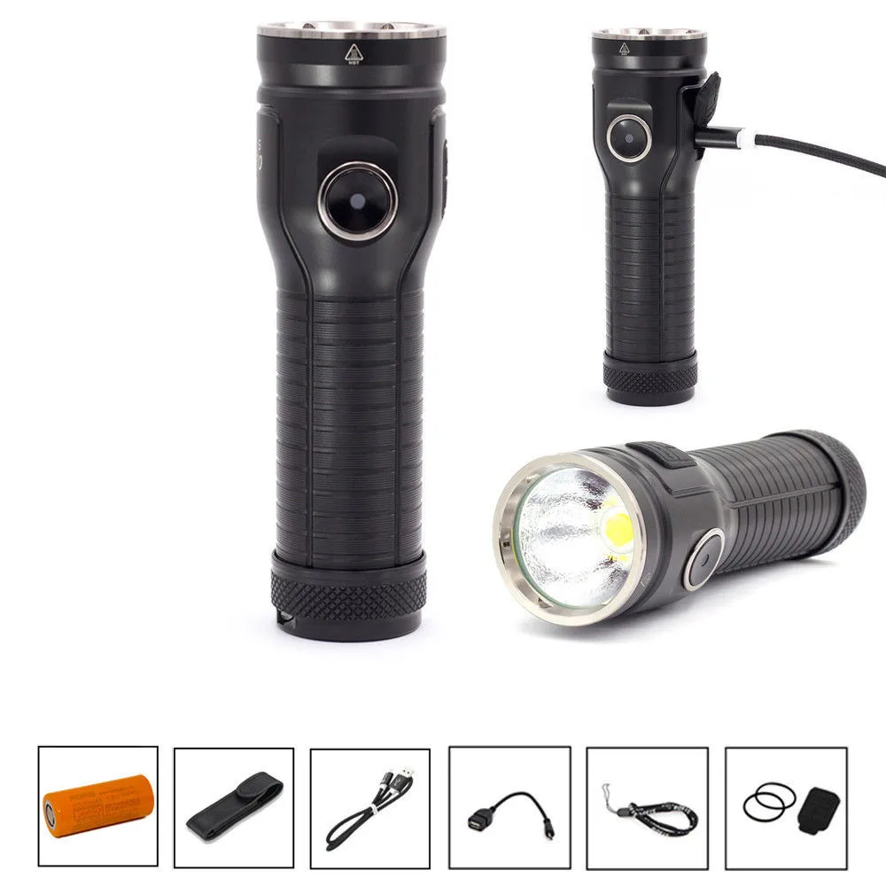 

ROFIS MR70 3500Lumen XHP70.2 CW LED Dual lights Flashlight w/ 26650 Battery LED Torch Flashlight Latarka Handheld Linterna