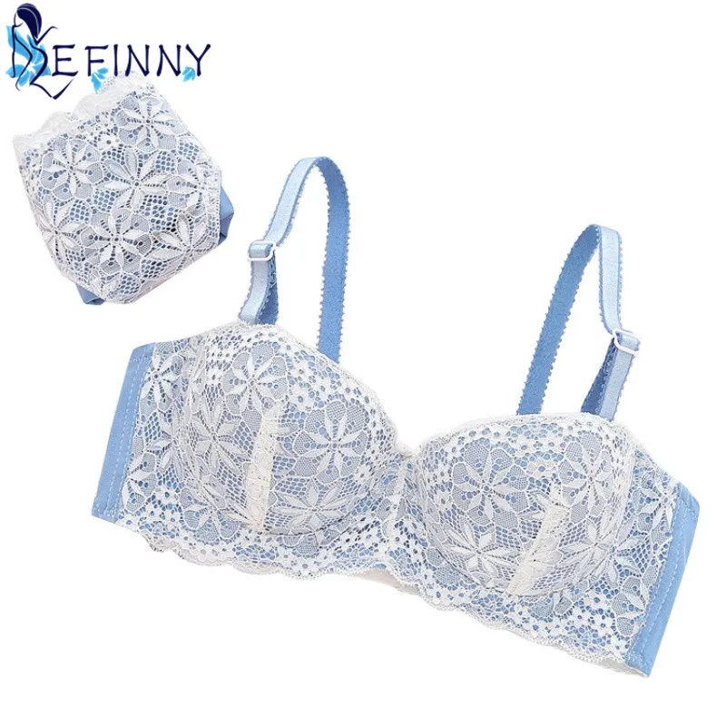 

2018 Cute Girl Intimates Sets Convertible Straps Underwire Enhance Push up Bra+Lace Briefs Breathable Underwear Lolita B Cup