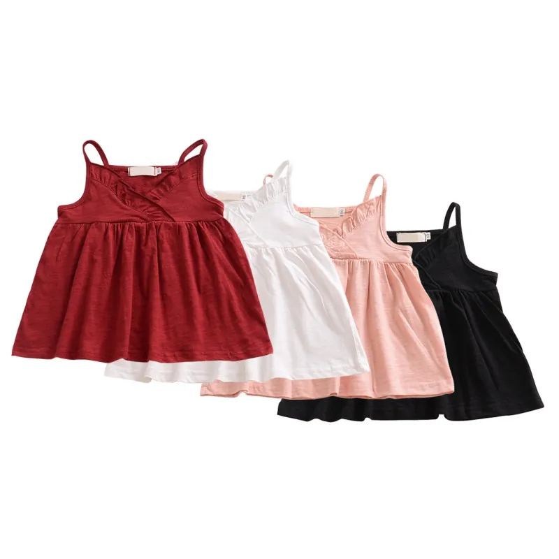 

Toddler Baby Girl T-Shirts Clothing Crochet Lace little Girl t shirt Newborn Kids braces Top Camisole for 0-5T summer 2018