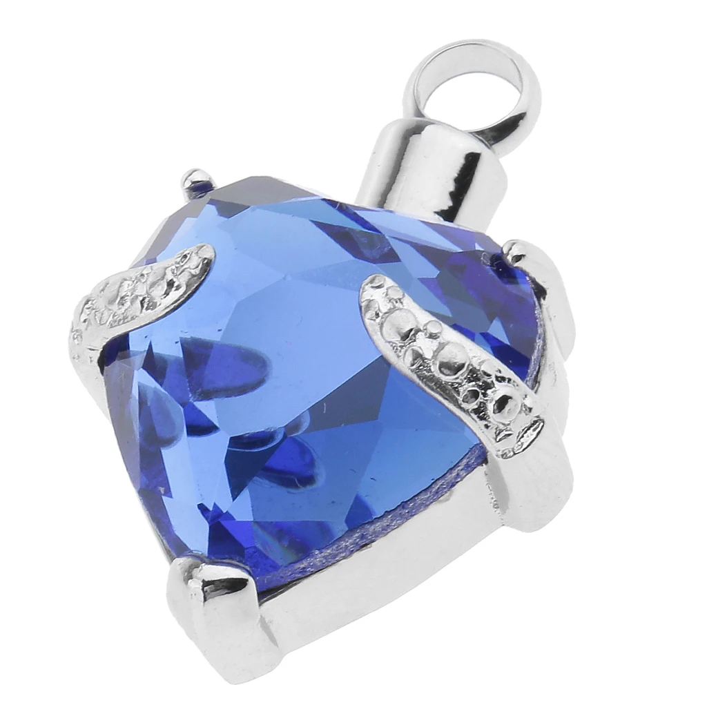 

Blue Crystal Love Heart Cremation Pet Ashes Holder Urn Memorial Pendant