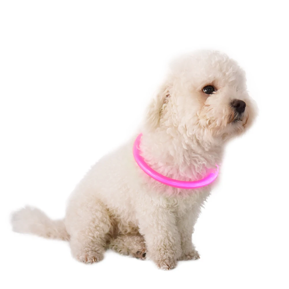 Rechargeable Flashing Night Dog Collars USB luminous pet collar led light USB charging dog collar Teddy Flash Collar dog harness