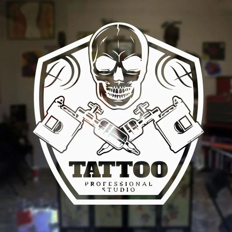 

Tattoo Shop Salon Logo Tattoo Salon Window Sticker Wall Decal Art Studio Vinyl Sticker Wall Decoration Waterproof Murals F875