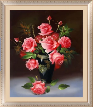 

45*55cm 5D DIY diamond Painting 3D Cross Stitch Rose flower diamond embroidery flores embroidery diamonds wall stickers decor