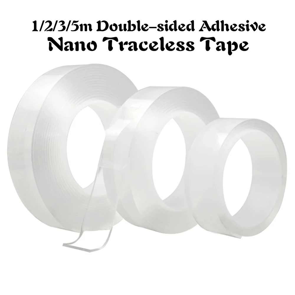 

Kitchen Bathroom Living Room Portable Gel Grip Sticker 1/2/3m Double-sided Adhesive Nano Tape Traceless Washable Removable Tapes