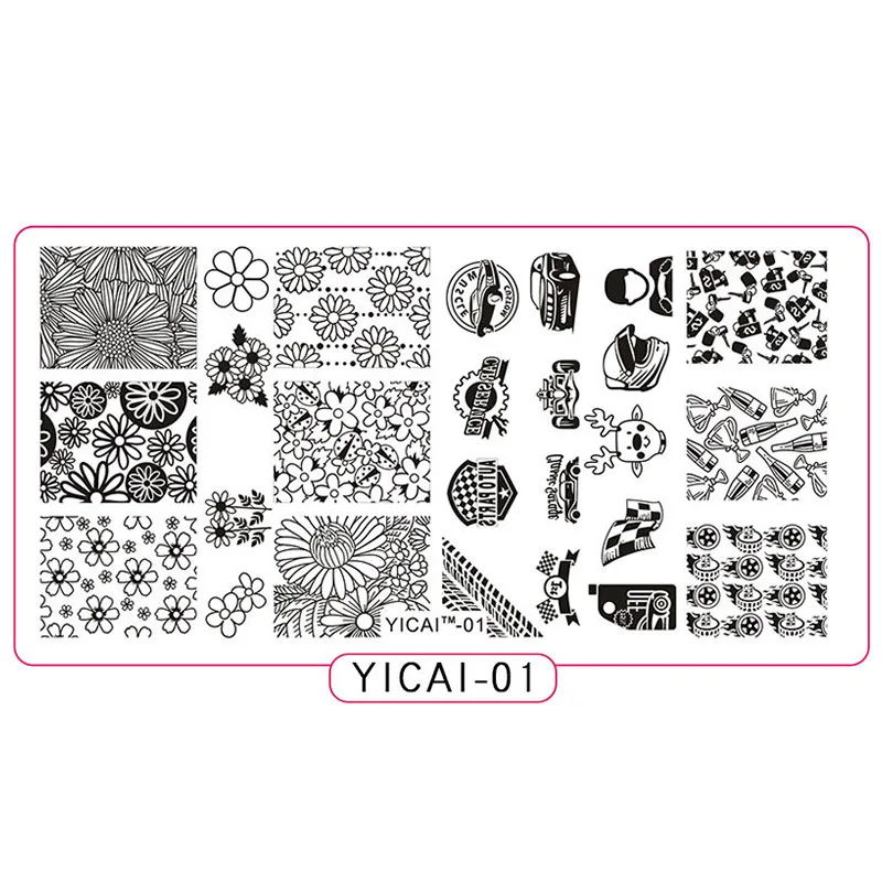 

YICAI-01 1pc Stamping Plate 2018 Novelties Cars/Helmet Nail Design Stamp Plates For Nails Nail Printing Stamping Manicure MFNAIL