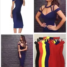 Сексуальная мода красный оранжевый желтый синий черный Бандажное платье с вырезом зимнее женское сексуальное обтягивающее платье+ костюм