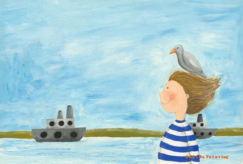 Pengiriman Gratis Yang Modern Kartun Burung Burung Camar Boy