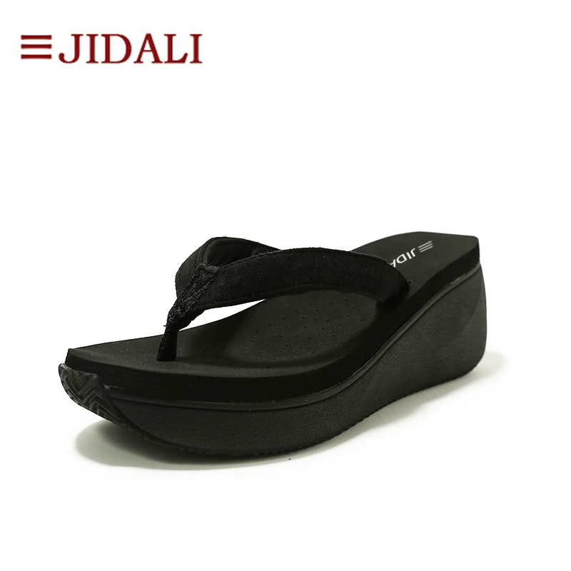 ladies black flip flops