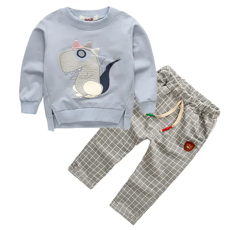Комплекты детской одежды комплект из 2 предметов, футболка+ штаны, хлопковый повседневный костюм для маленьких мальчиков и девочек, комплект одежды с длинными рукавами для маленьких мальчиков, одежда для малышей