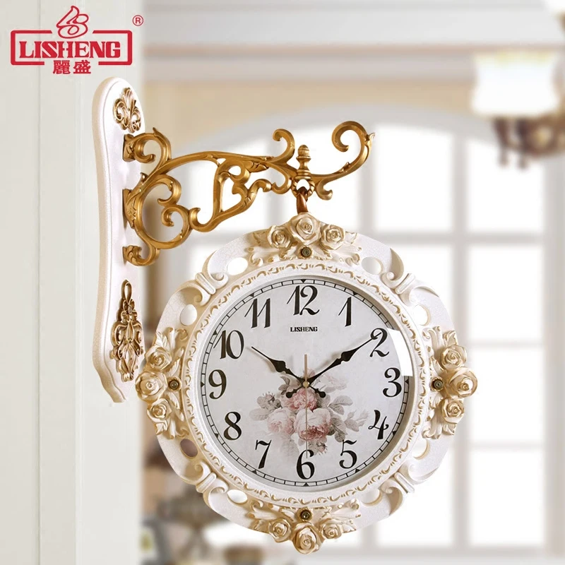 #^Special Price European Double-sided Wall Clock Living Room Mute Two Sides Hanging Table Creative Clock Garden Modern Minimalist Wall Clocks #^Special Price European Double-sided Wall Clock Living Room Mute Two Sides Hanging Table Creative Clock Garden Modern Minimalist Wall Clocks