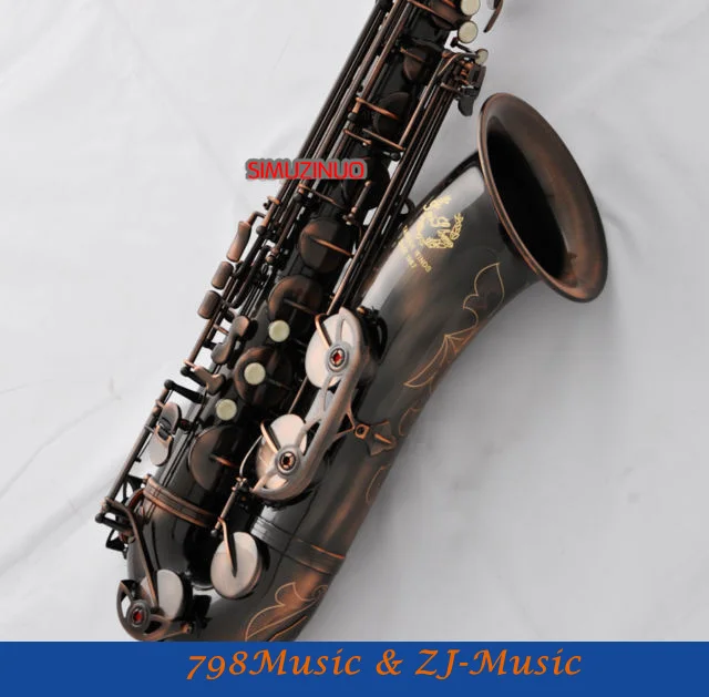 Профессиональный тенор саксофон с красной античной отделкой Bb Sax High F# абсолютно